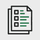 Animated icon of pages shuffling and ticks appearing on document