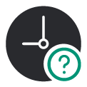 Clock with question mark icon