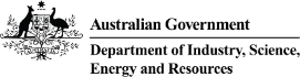 Australian Government - Department of Industry, Science, Energy and Resources Logo