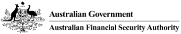 Logo for the Australian Government Australian Financial Security Authority which has the Australian coat of arms with an emu and kangaroo
